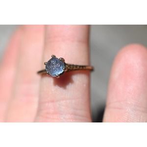 10k white gold and Montana sapphire ring, alternative engagement rings